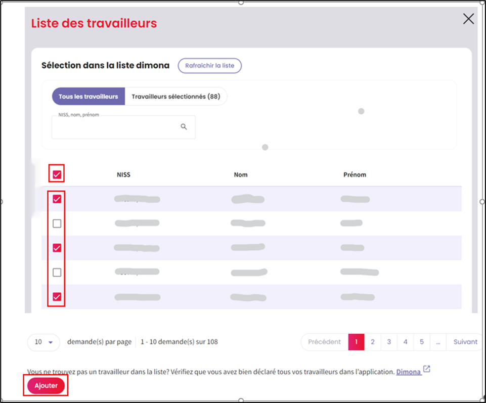 Screenshot with possibility to choose all employees or to select.